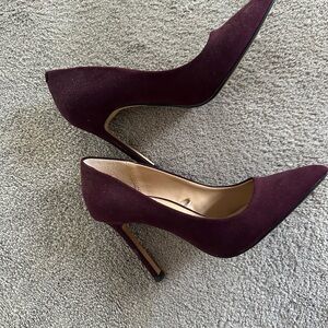 Express Women's Plum Suede Pointed Stiletto Heels